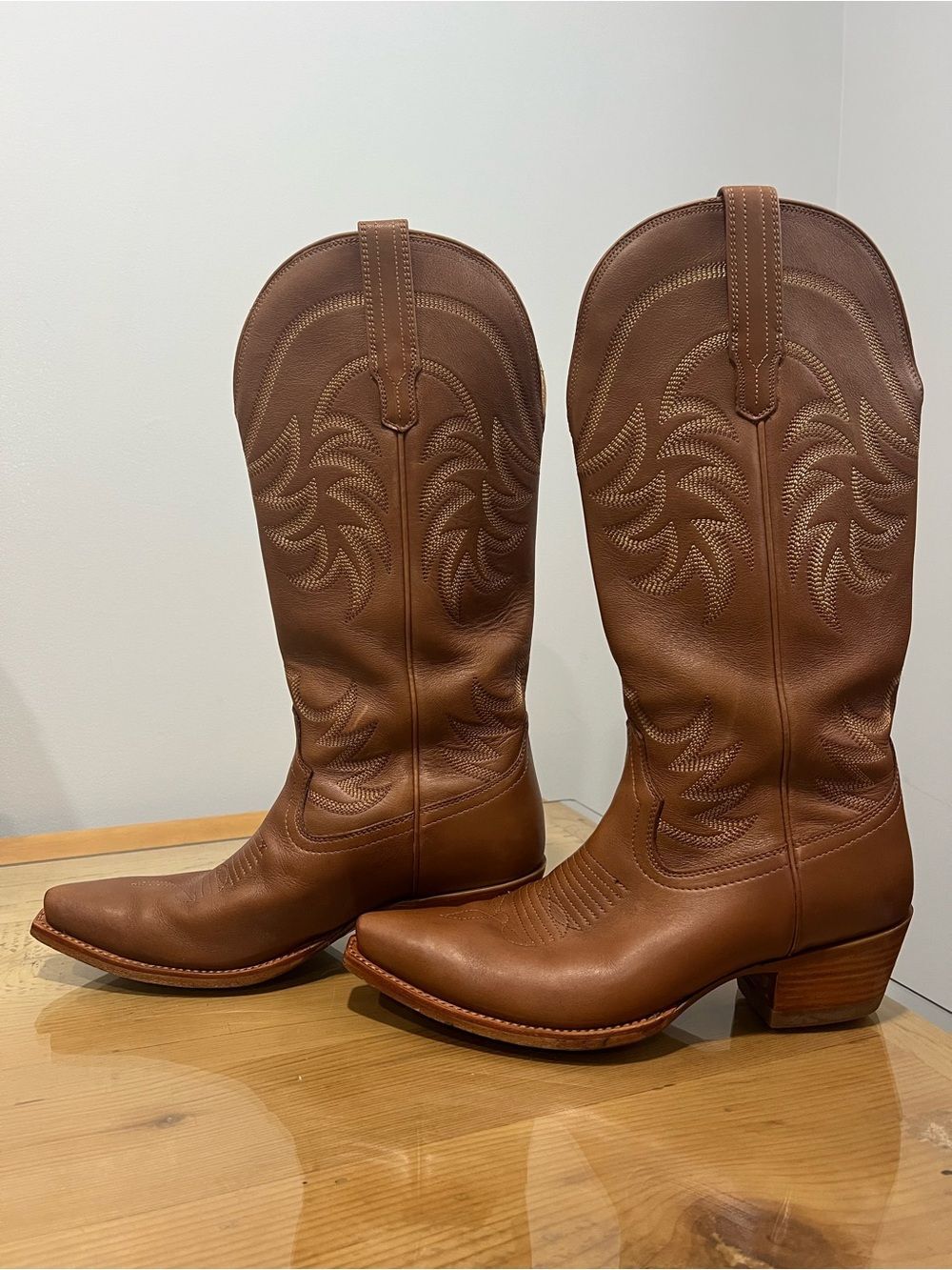 Tecovas Annie Caramel Brown Western Leather Cowboy Boots 10